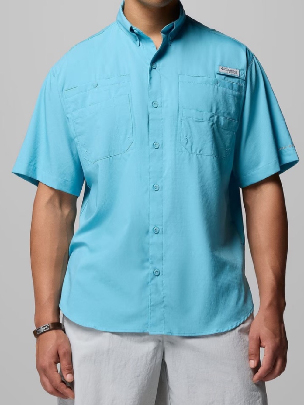 NWT Columbia Tamiami II 3X Short-Sleeve Button-Down Shirt — Vintage Blue Omni